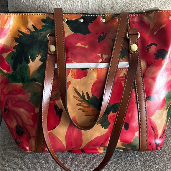 Patricia Nash Red and Orange Artistic leather Benvenuto Tote NWT - Picture 9 of 16